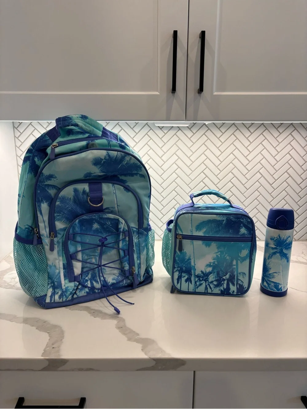 Pottery Barn Kids Tropical  Backpack, Lunchbox & Water Bottle